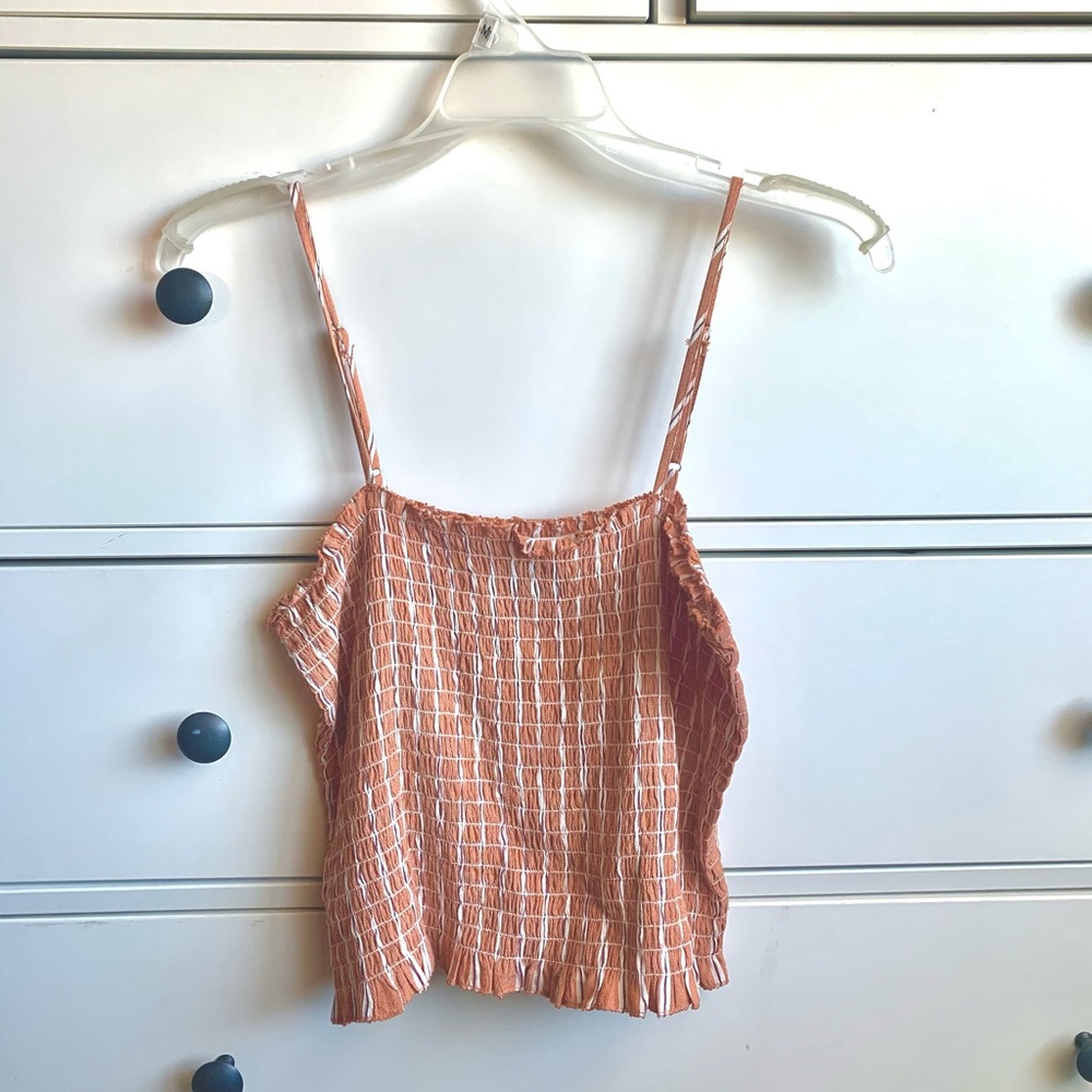 coral forever 21 striped crop top